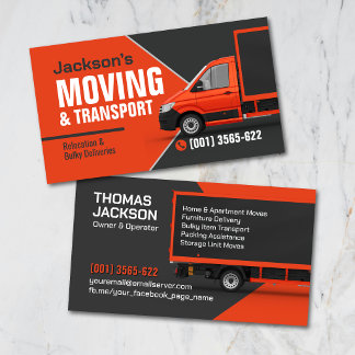 Professional Moving Services - Relocation Business Card