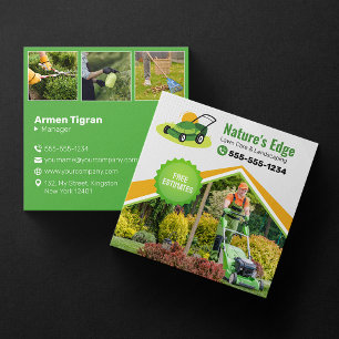 Professional Mowing Lawn Care Landscaping Service Square Business Card