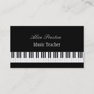 Professional Music Teacher   Piano Keys Business Card