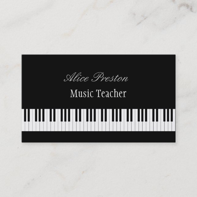 Professional Music Teacher | Piano Keys Business Card (Front)