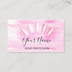 Professional Nail Artist Manicure Glitter Beauty Business Card