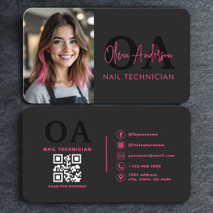 Professional Nail Specialist Photo QR Code Business Card