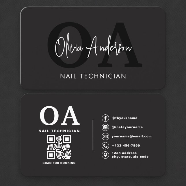 Professional Nail Specialist QR Code Business Card (Creator Uploaded)