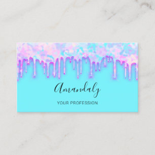 Professional Nails Makeup Artist Lash Holograph Business Card