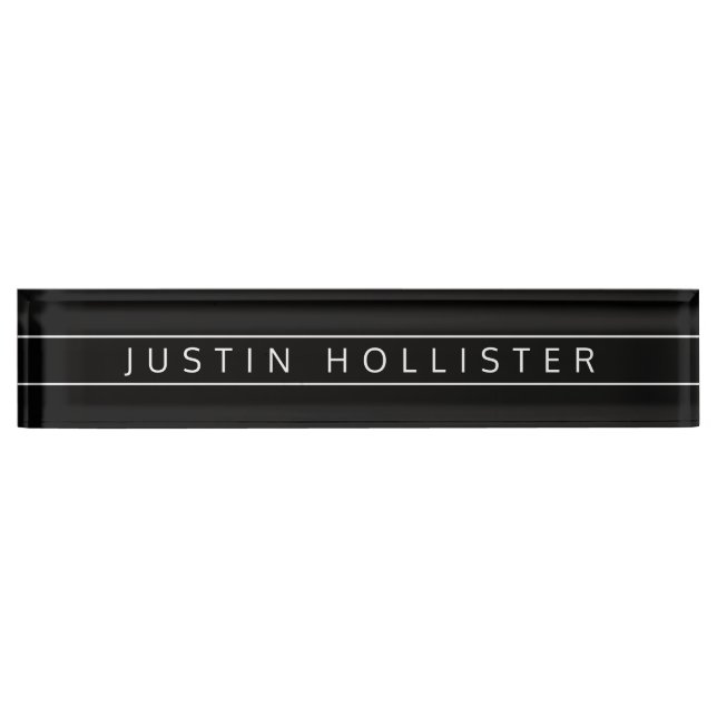 Professional Name | Black with White Text Nameplate (Front)