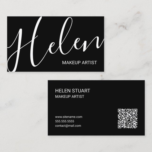 Professional Name Modern Script Business Card (Front/Back)
