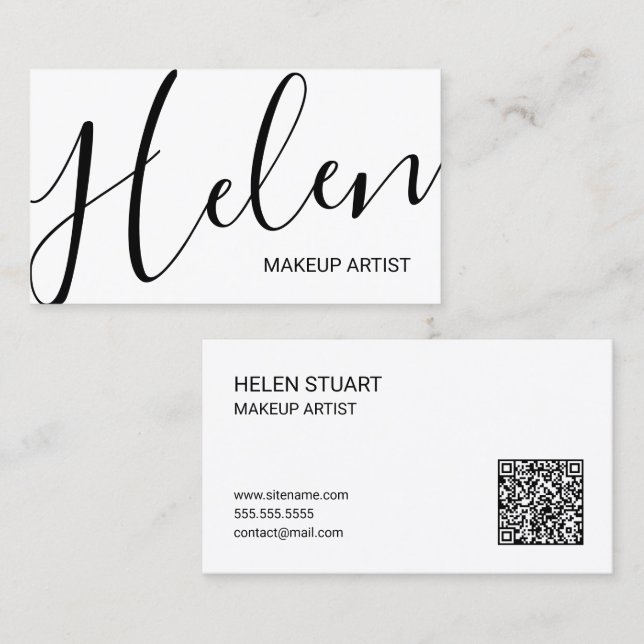 Professional Name Modern Script Business Card (Front/Back)