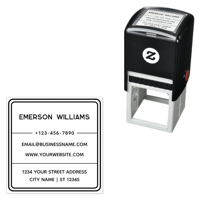 Professional Name & Return Address Personalised Self-inking Stamp (In Situ)