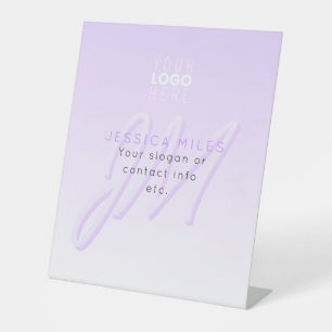 Professional Name & Slogan Template   Light Purple Pedestal Sign