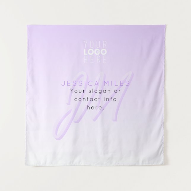 Professional Name & Slogan Template | Light Purple Tapestry (Front)