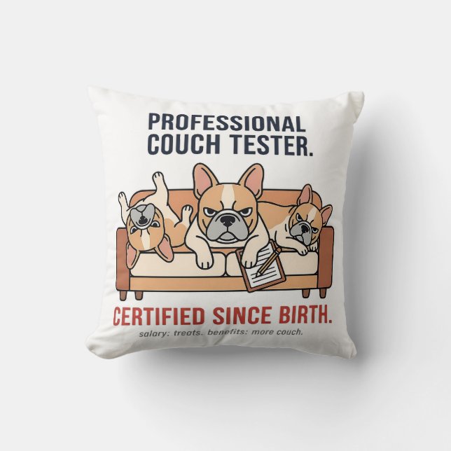 Professional Nap Expert French Bulldog Cushion (Front)