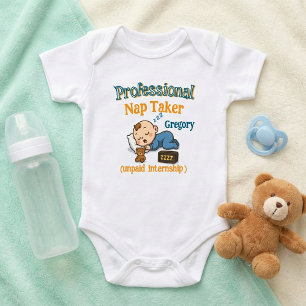 Professional Nap Taker: Funny & Cute Personalised Baby Bodysuit