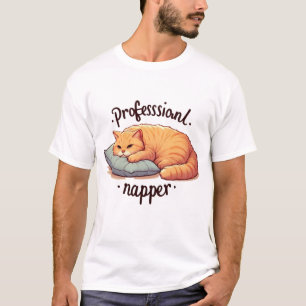 Professional Napper Cat Funny Lazy Cat Graphic T-Shirt