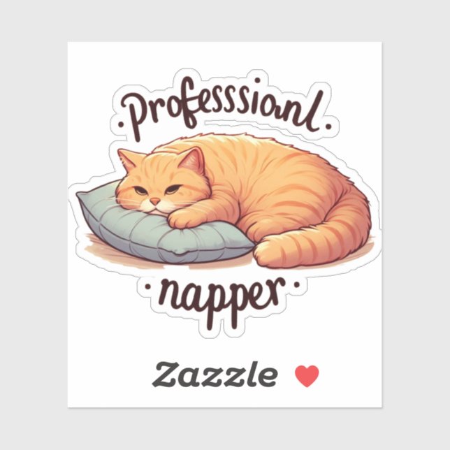 Professional Napper Cat Vinyl Funny Lazy Ginger (Sheet)