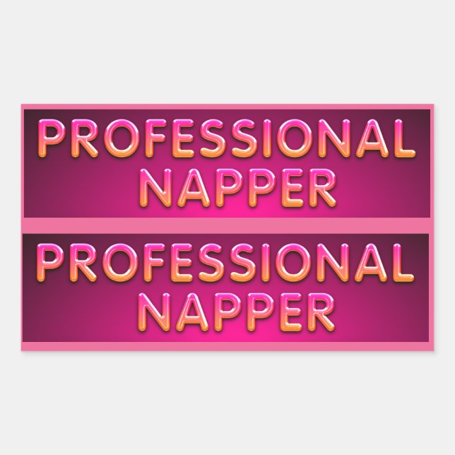 Professional Napper Typography Rectangular Sticker (Front)