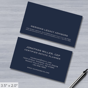 Professional Navy Blue and Grey Business Card