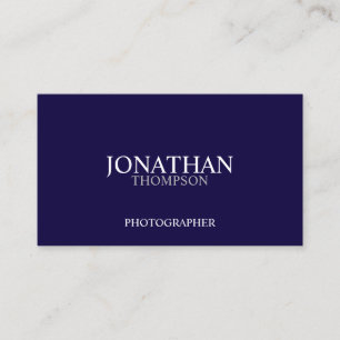 Professional Navy Blue and White Business Card