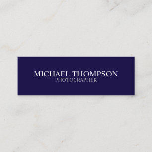 Professional Navy Blue and White Mini Business Card
