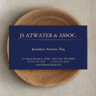 Professional Navy Blue Attorney at Law Business Card