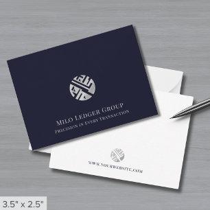 Professional Navy Blue Business Custom Logo Card