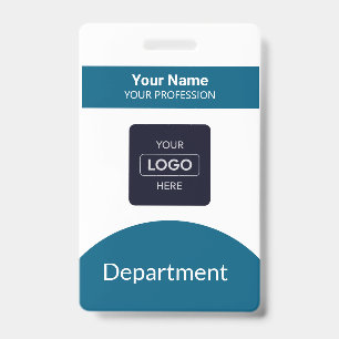 Professional Navy Blue Business Logo Name Badge ID Badge