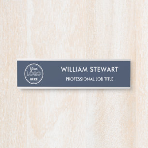 Professional Navy Blue Employee Staff Door Sign