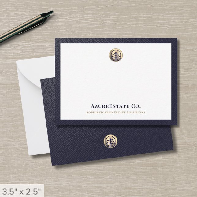 Professional Navy Blue Gold Logo Card (Creator Uploaded)
