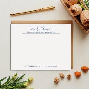 Professional Navy Blue Script Business Card