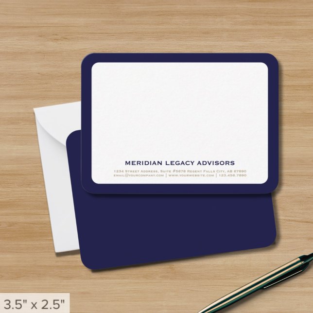 Professional Navy Blue Typographic Business Card (Creator Uploaded)