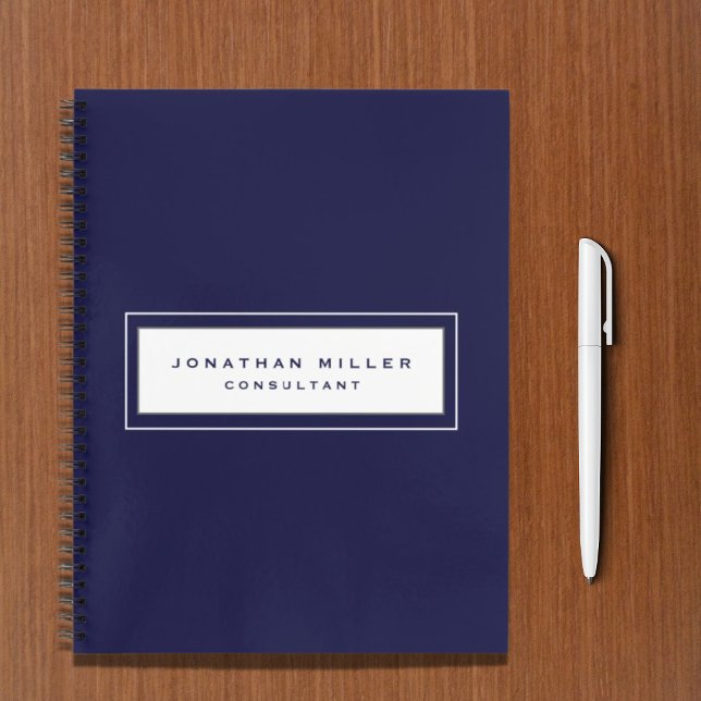 Professional Navy Blue White  Notebook (Creator Uploaded)