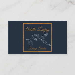 Professional Navy Blue with Gold Business Card