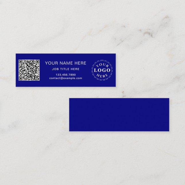 Professional Navy Slim Calling Card for Networking (Front/Back)