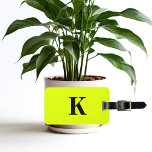 Professional Neon Chartreuse Yellow Monogram Name<br><div class="desc">Monogrammed initial and also personal details like name,  address,  phone number and email all of which you can edit. Designed with attractive solid neon yellow colour background,  you can change the colour if you wish. Cool travel gift idea for him or her.</div>