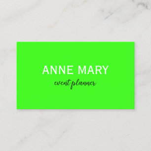 Professional Neon Green Modern Colorful Bright Business Card
