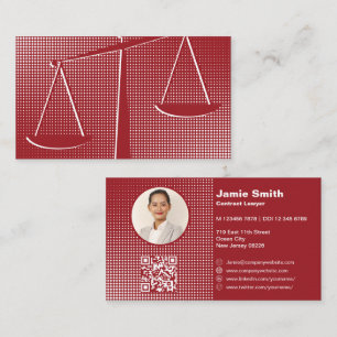 Professional Notary Lawyer Red Business Card