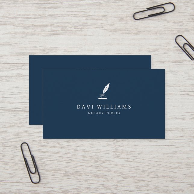 Professional Notary Public Business Card (Front/Back In Situ)