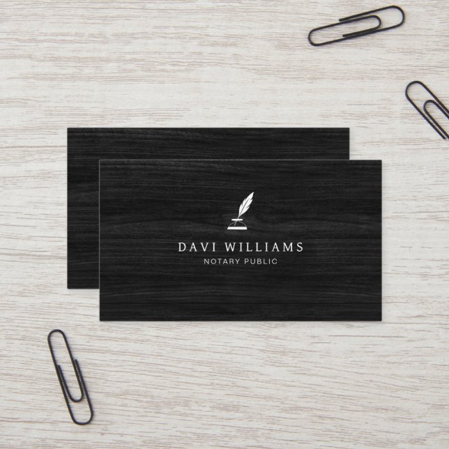 Professional Notary Public Business Card (Front/Back In Situ)