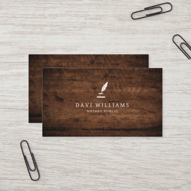 Professional Notary Public Business Card (Front/Back In Situ)