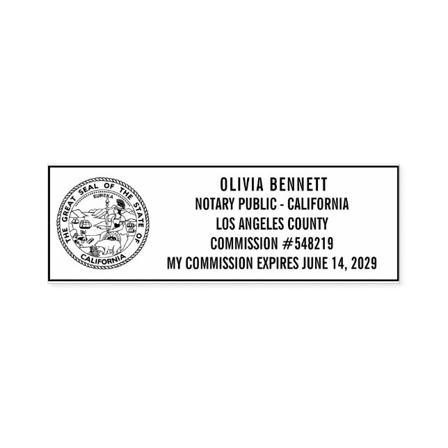 Professional Notary Public | Custom Name & Commiss Self-inking Stamp (Design)