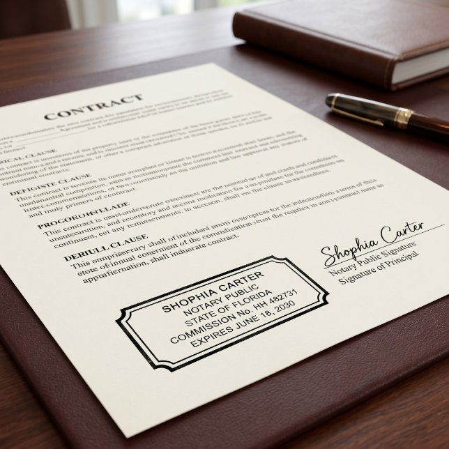 Professional Notary Public | Custom Name & Commiss Self-inking Stamp (Creator Uploaded)