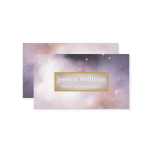Professional Notary Public Elegant Script Plain Business Card