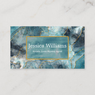 Professional Notary Public Elegant Script Plain Business Card