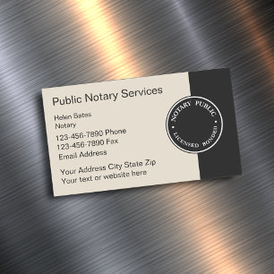 Professional Notary Public Magnetic Business Card