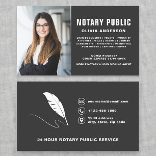Professional Notary Public Signing Agent Photo Business Card