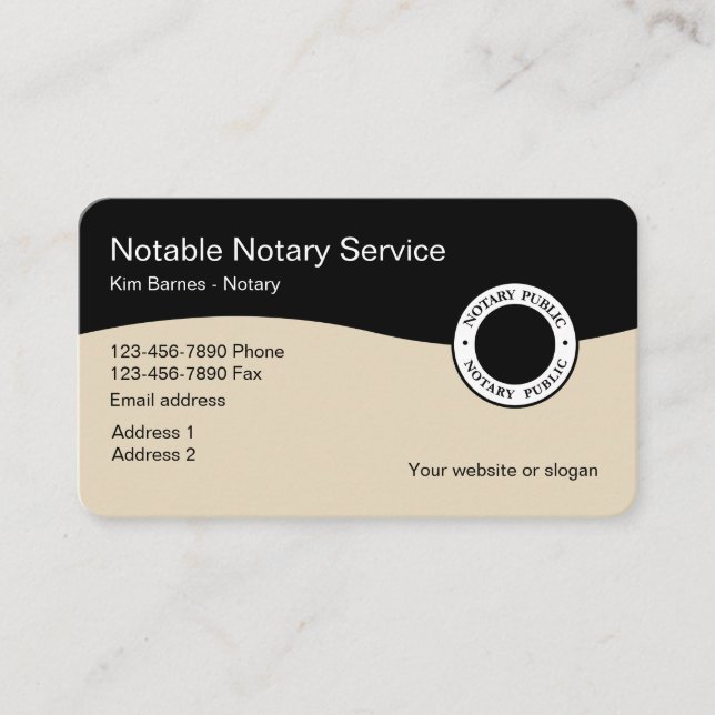Professional Notary Services Business Card (Front)