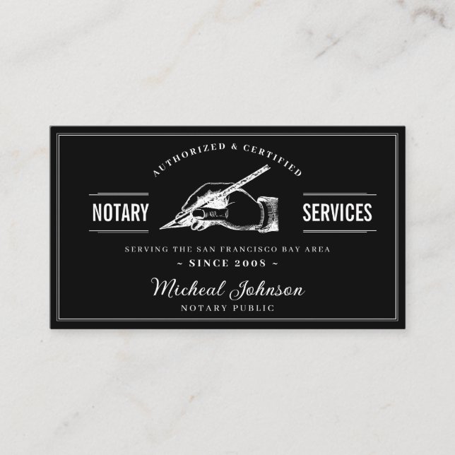 Professional Notary Services QR Code Customisable Business Card (Front)