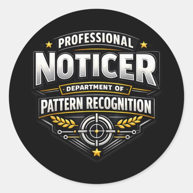 Professional noticer department of pattern classic round sticker (Front)