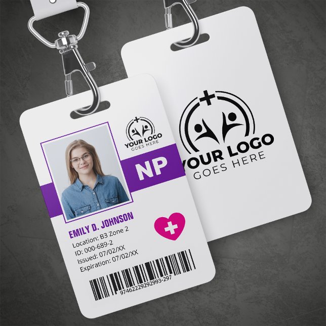 Professional Nurse Practitioner NP Photo & Barcode ID Badge (Creator Uploaded)