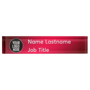 Professional Office Desk Nameplate with Logo Space
