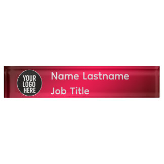 Professional Office Desk Nameplate with Logo Space